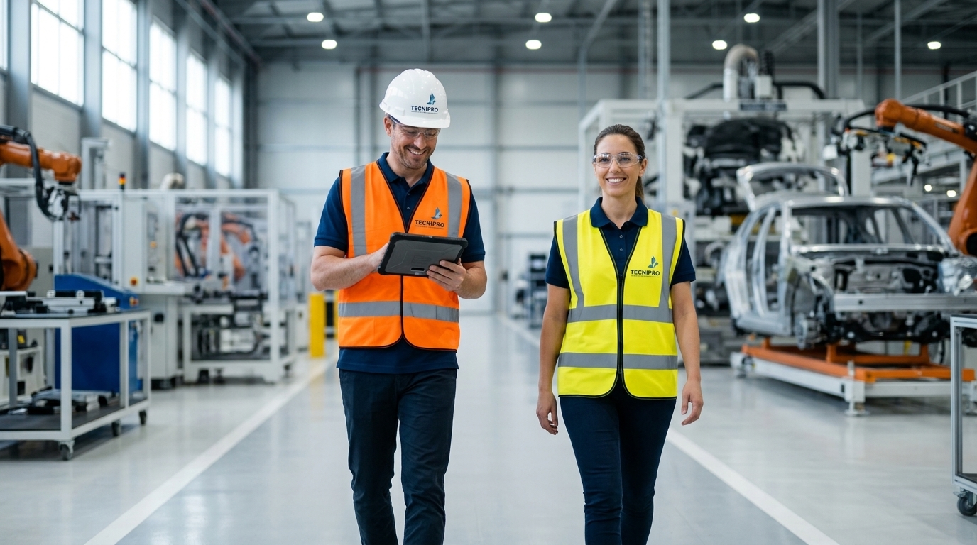 Ingenieros en planta industrial